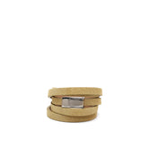 Bracciale multigiro scamosciato beige